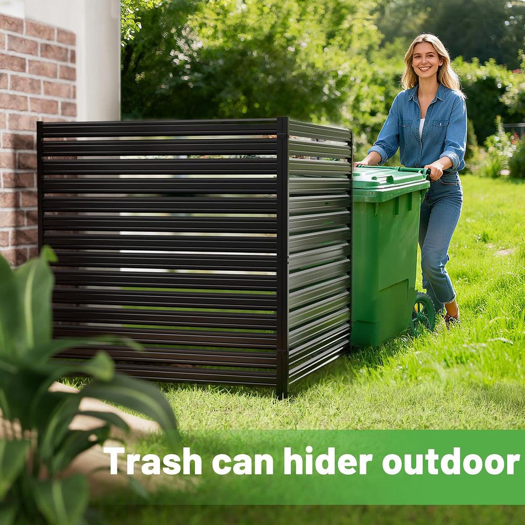 No-Dig Metal Privacy Fence Screen, 48" H × 48" W Air Conditioner Fence