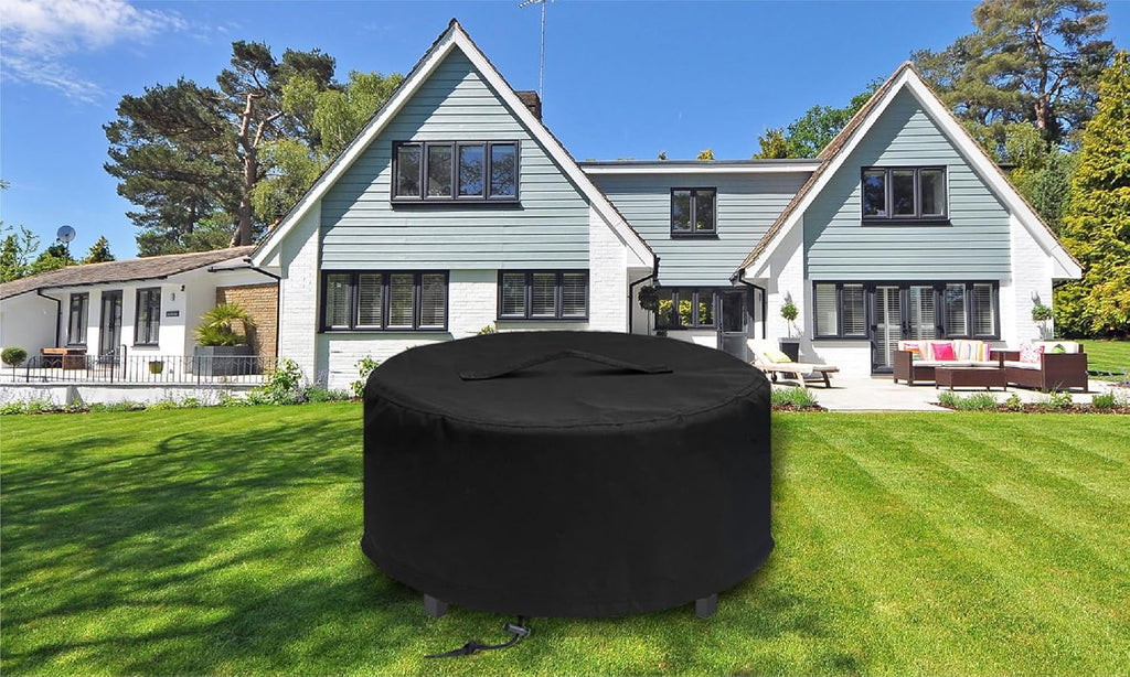 Fire Pit Cover for Solo Stove - Surround Tabletop Shelter, Elevation for Yukon Wood Burning Outdoor Fire, Black, 54" D x 21" H
