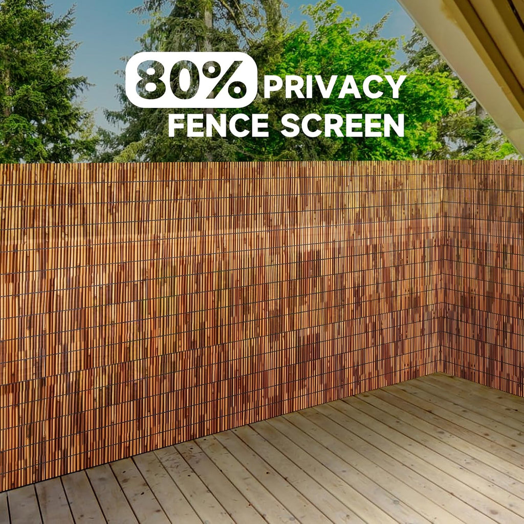 ZNCMRR Reed Fencing Rolls Fencing 4ft High Roll Reed Screen for Balcony Patio Garden Backyard 4FT X 16.4FT Privacy Fence（Brown）