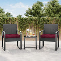 19x19 Outdoor Chair Cushions Set of 2, Tufted Wicker Patio Furniture Cushions, Thick Outdoor Seat Cushions for Lawn Chairs, Overstuffed and Water Resistant, Burgundy