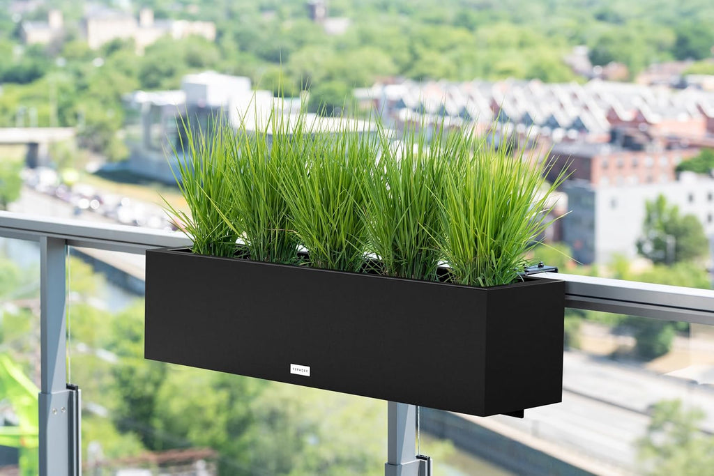 Veradek Block Series Railing Planter - Outdoor Window Box with Bracket