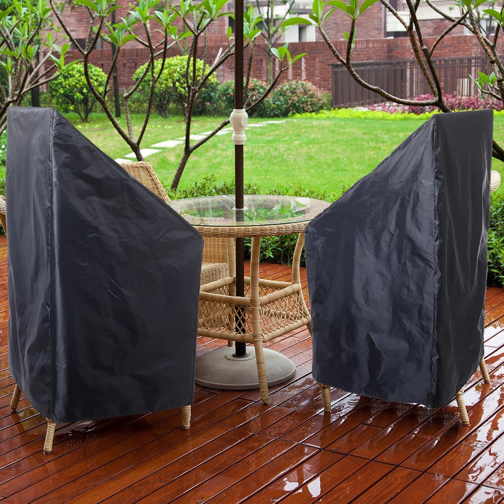 high back patio chair covers waterproof 210d, 26w, side view