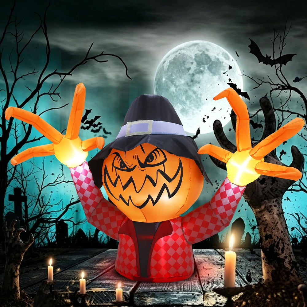 Halloween Inflatable Pumpkin Monster with Fingers Decorations