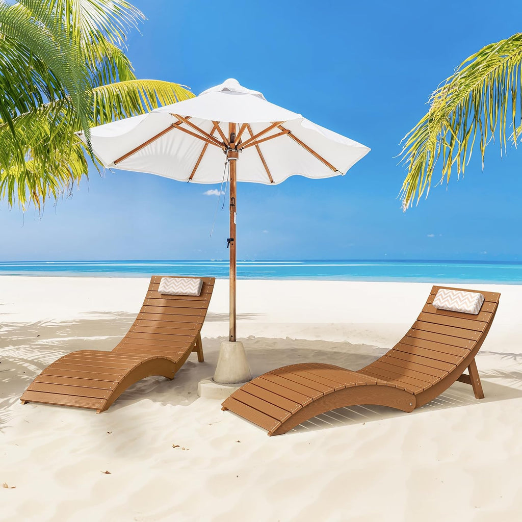 Folding Pool Lounge Chairs, Pre-Assembled for 8-Inch Depth