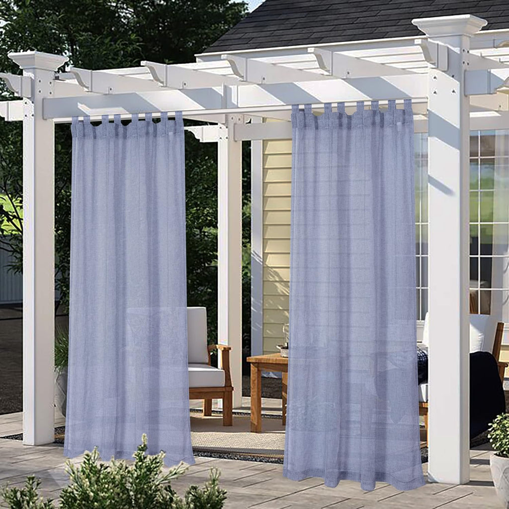 LORDTEX Burlap Linen Look Outdoor Curtains for Patio 2 Panels