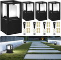 Gardencoin Landscape Bollard Lights Outdoor, Modern LED Column Light Super Bright, 12V Low Voltage Path Light, All-aluminum Waterproof Floor Pillar Lighting with E26 Replaceable Bulb, Dimmable, 4 Pack