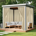 Arfntevss Outdoor Curtains for Patio Waterproof 2 Panels Blackout Curtains 84 inch Long with Zipper Top & Bottom Grommet Sun Blocking Outdoor Privacy Drape for Gazebo Porch Pergola (54x84, Beige)