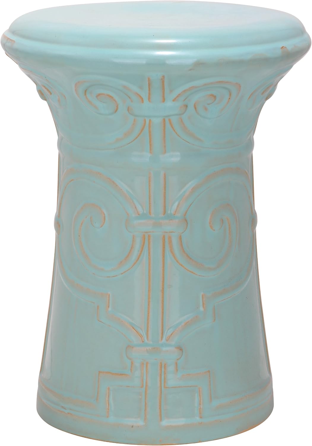 Safavieh Imperial Ceramic Decorative Garden Stool, Light Aqua