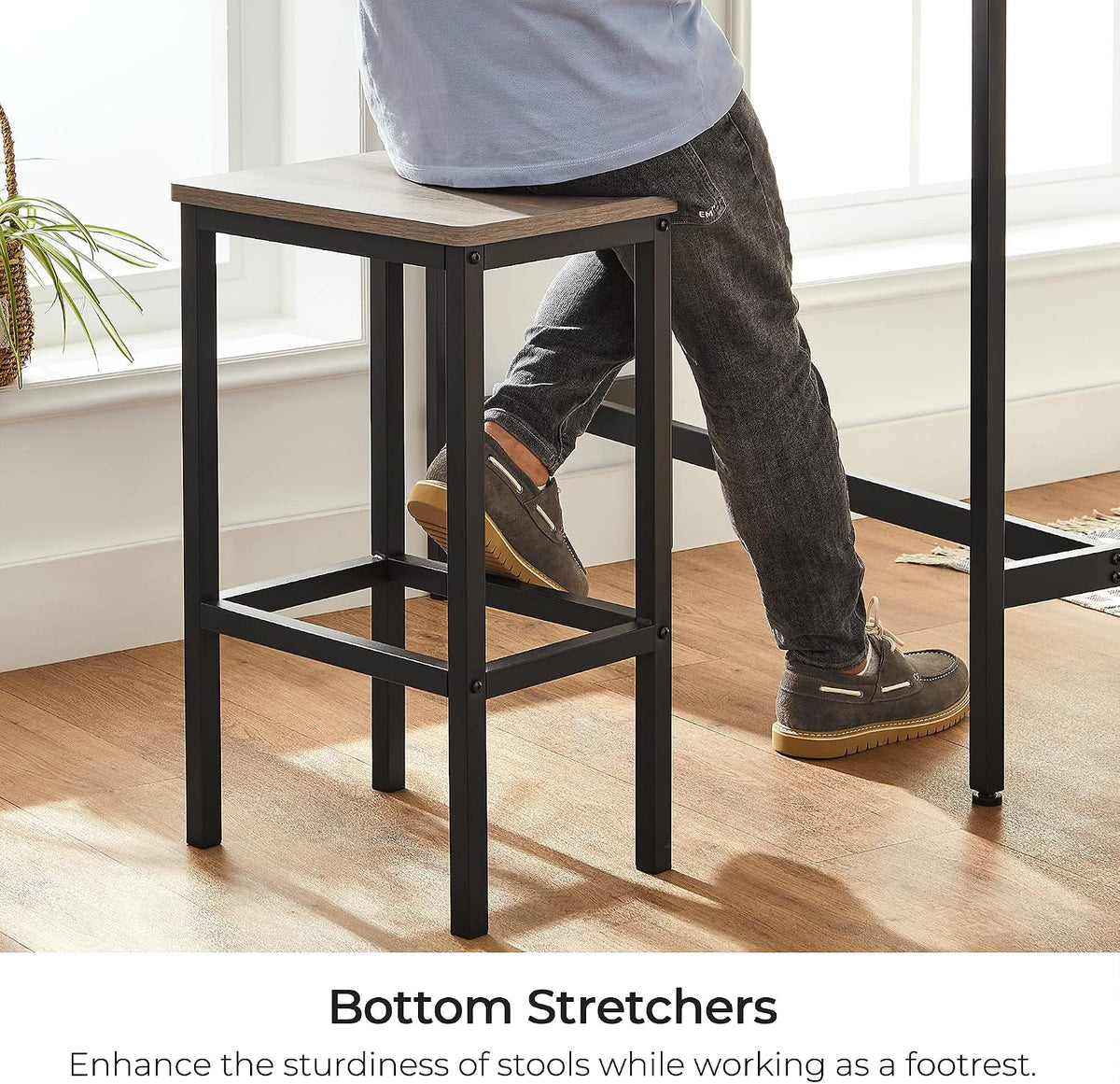 vasagle bar stools set of 2, backless, 25.6 on a desk or shelf