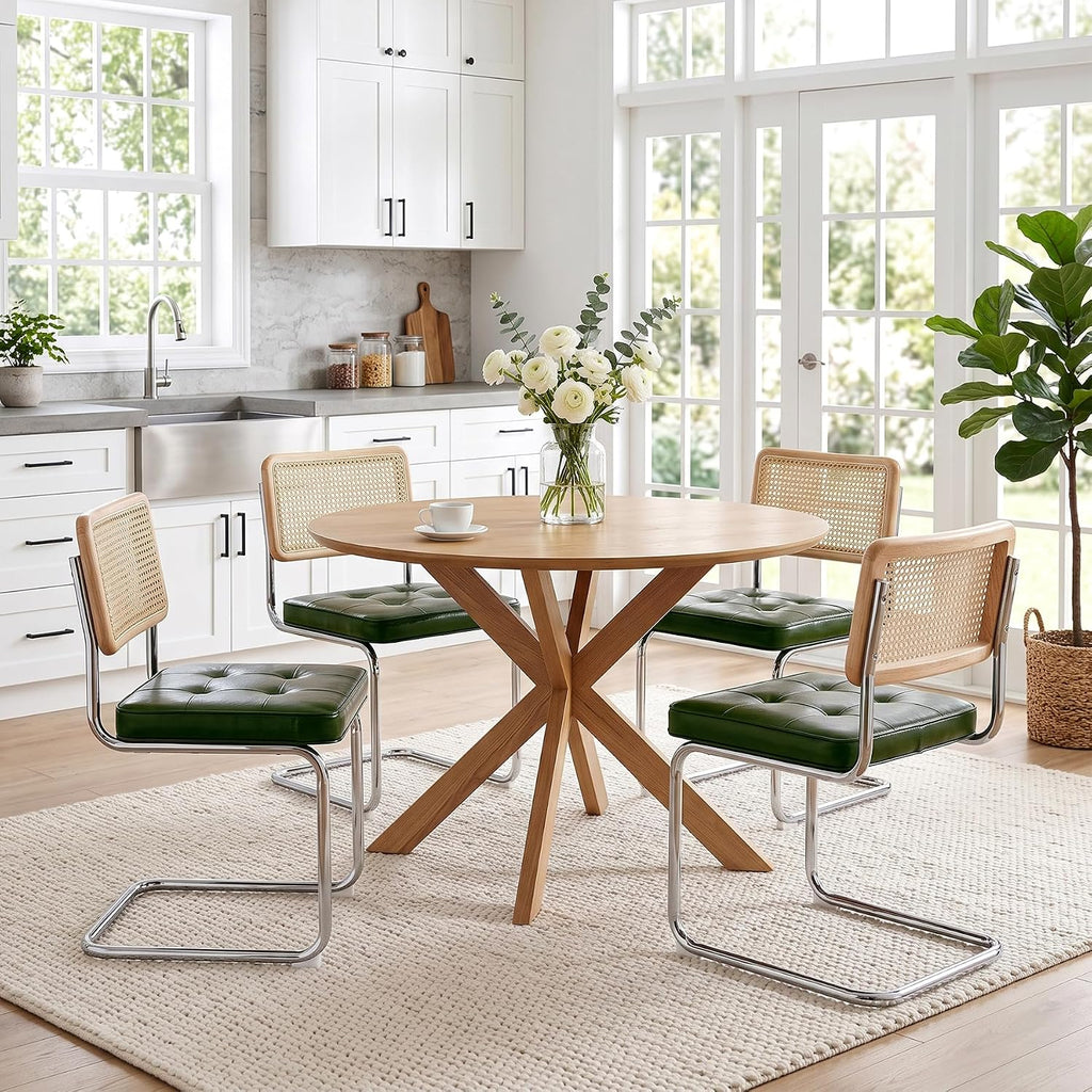 Zesthouse Natural Rattan Dining Chairs Set of 2, Modern Cesca Kitchen Chair