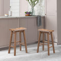 Boraam Sonoma Backless Saddle Kitchen Bar Stools - Weathered Barn - Set of 2