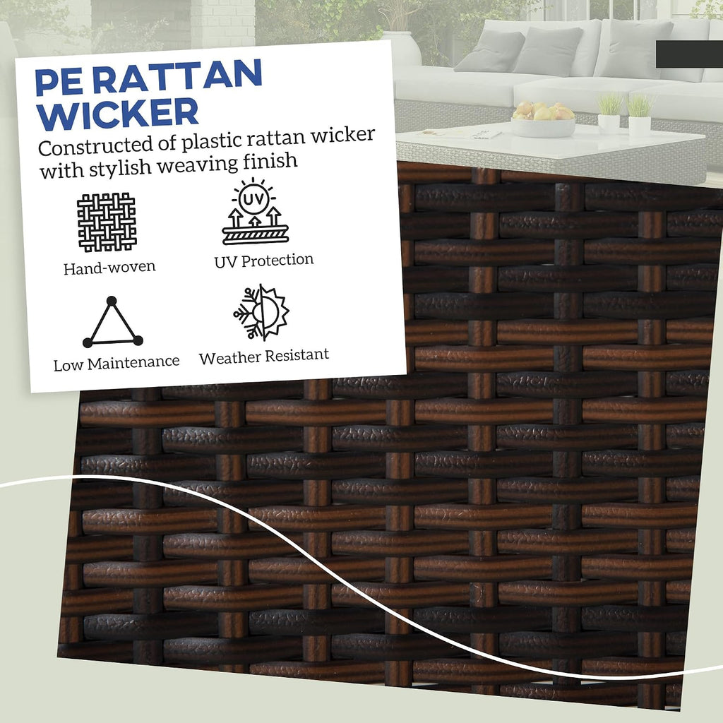 Outsunny 2 Pieces Outdoor Patio Ottomans All Weather PE Rattan Beige