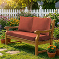 Outdoor Loveseat Cushions, 46×26×4 Inch, Waterproof, Spice