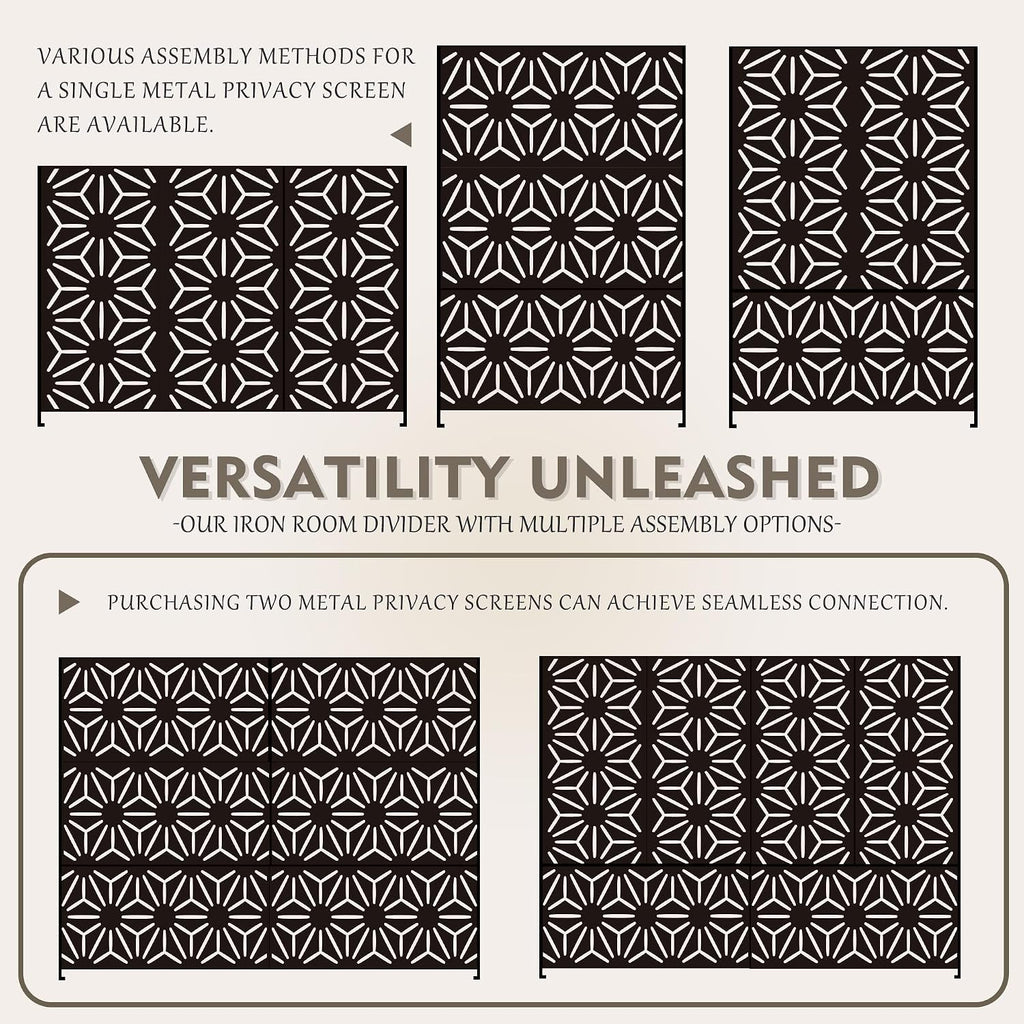 Kozyard Metal Privacy Screen 74" H x 47.2" W Decorative Outdoor Divider