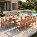 Sophia & William 9pc Outdoor Dining Set, Expandable Wood Table