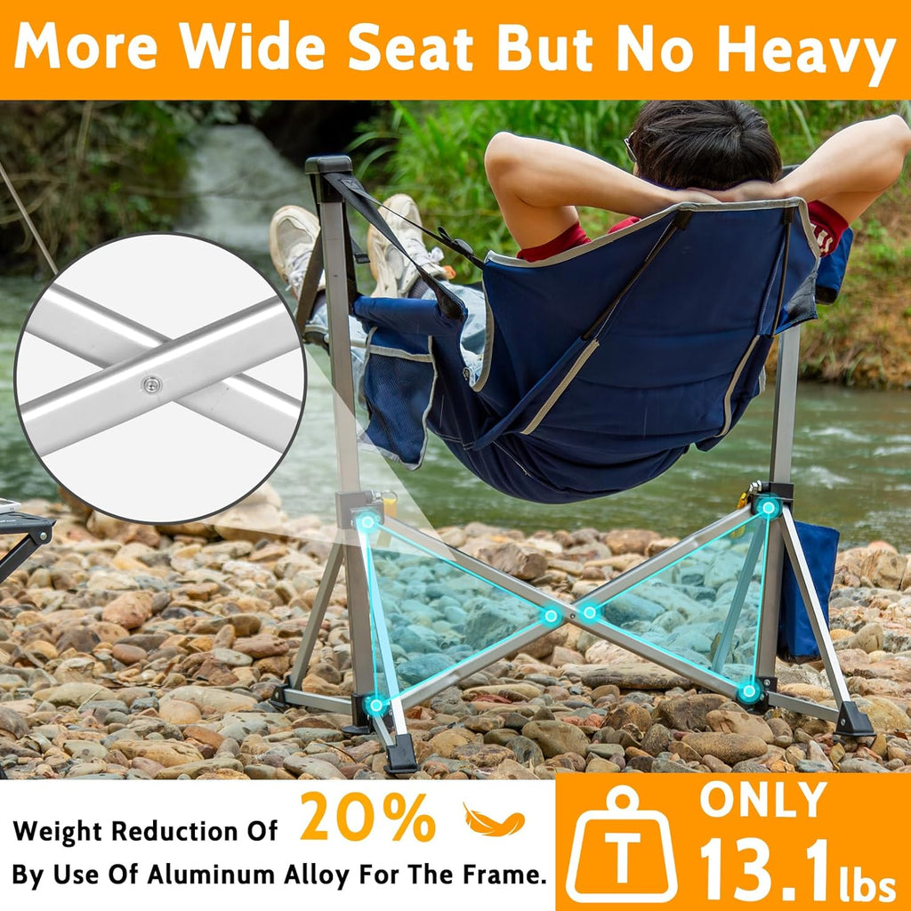 oversized swing hammock camping chairs with footrests &, side view