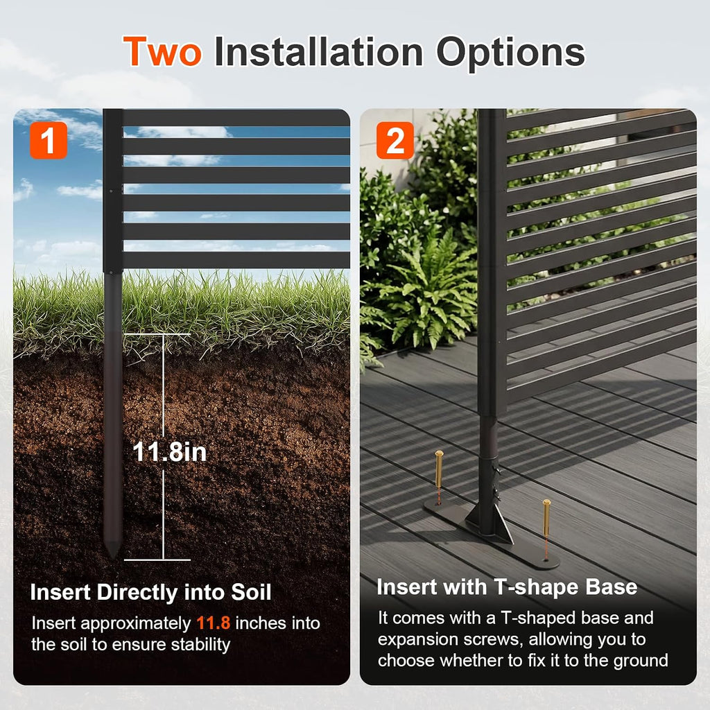 70.87" H x 47.24" W Outdoor Privacy Screens, Metal Fence Privacy Screen