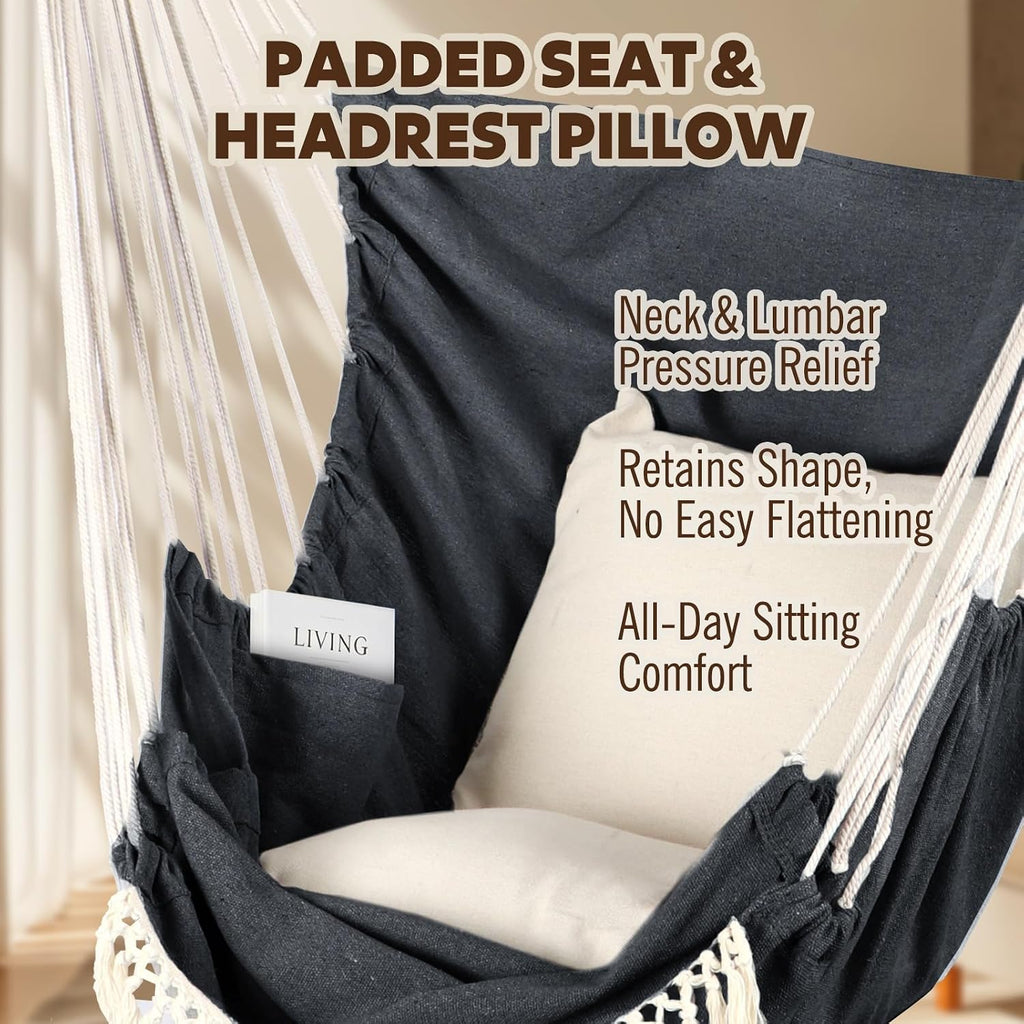 chihee hammock chair foot rest 2 cushions max showing dimensions