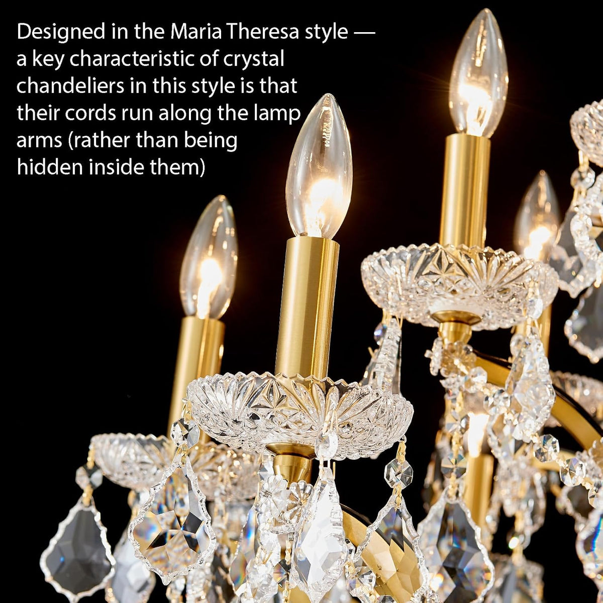 24 Lights Large Crystal Chandeliers for High Ceilings Brass Maria Theresa Chandelier Modern Chandelier Light Fixture for Foyer Living Room Hallway Entryway Staircase 55.1" H x 39.4" D