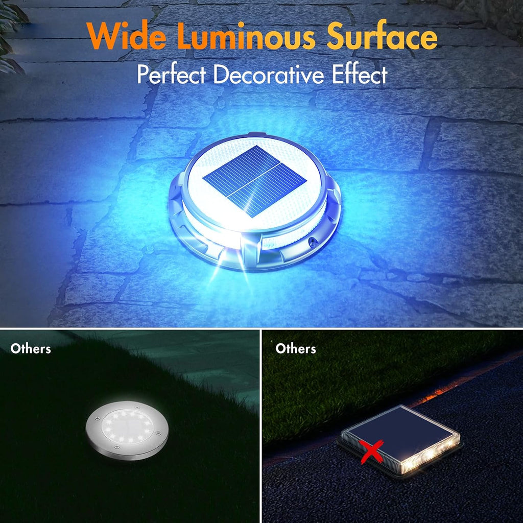 quntis solar deck lights outdoor 12 pack, 3, side view