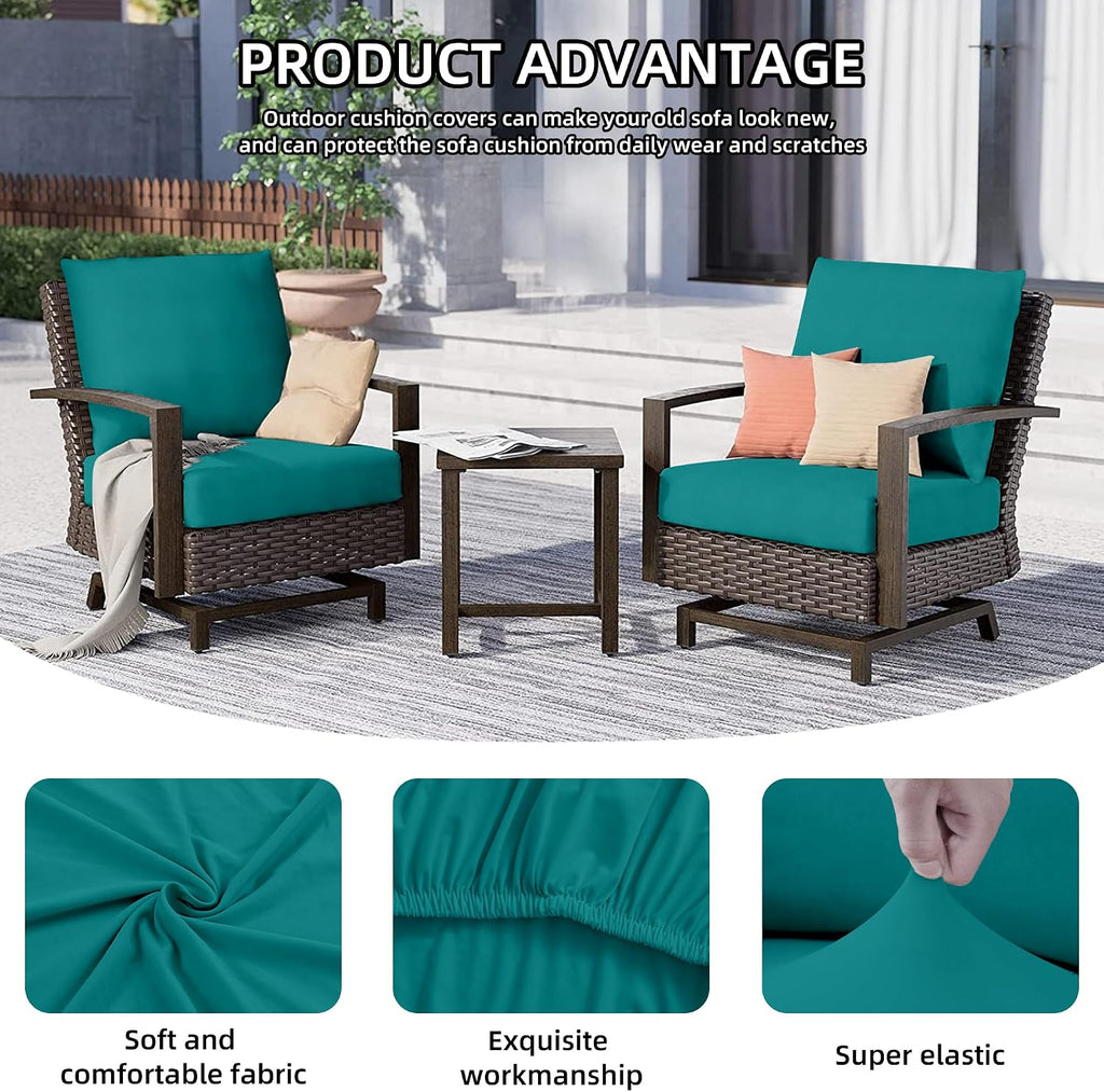 outdoor cushion covers, elastic patio cushion covers, close-up detail