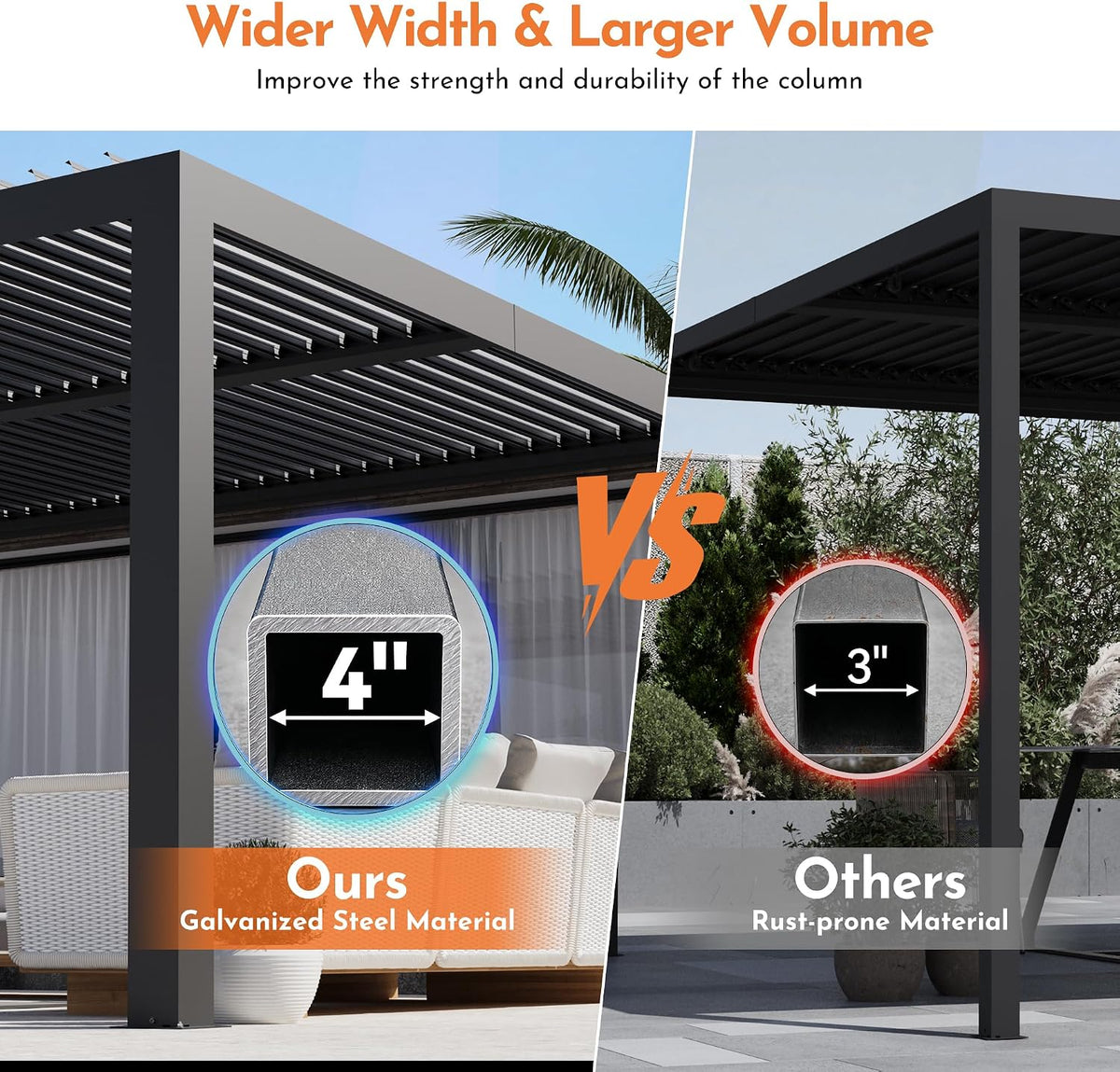 Modern Shade Pergola 12'x24' with USB Power Strip & Net and Curtain, Black