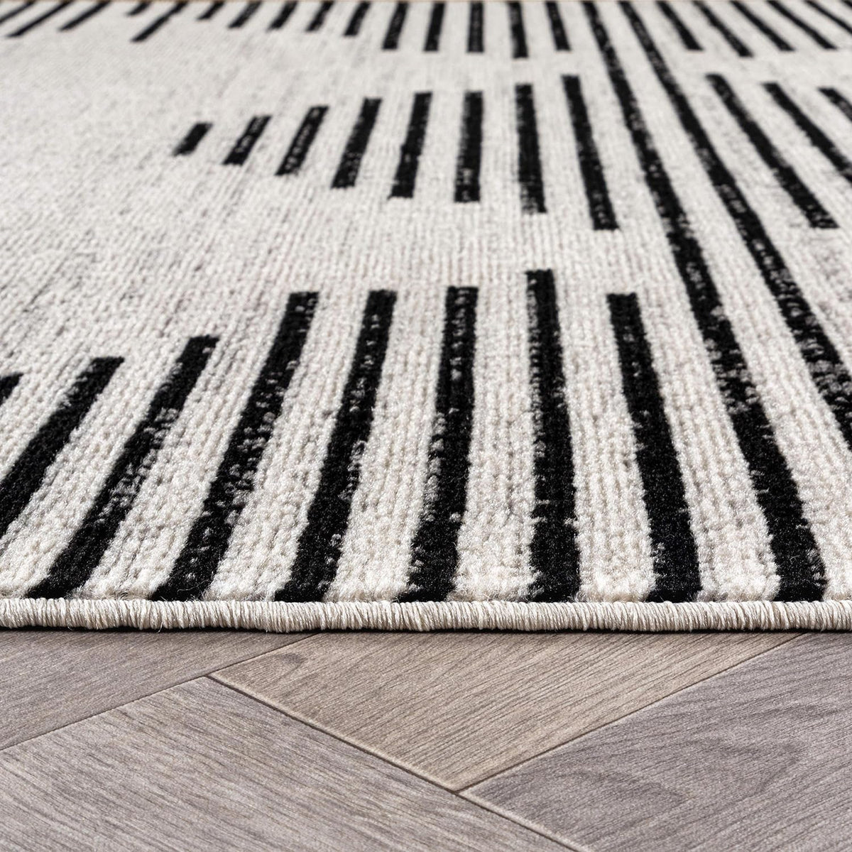 Modern Abstract Indoor Runner Rug Cream 2'3" x 12'