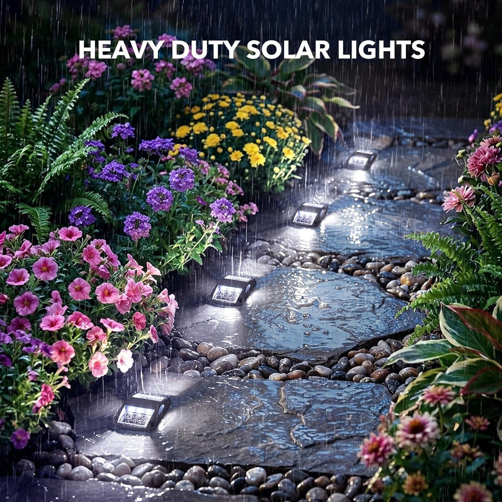 AGPTEK Solar Driveway Lights 12 Pack, White LED Deck Lights, Waterproof, Solar Powered, Easy to Install, Outdoor Marker Lights for Warning, Pathway, Garden, Yard