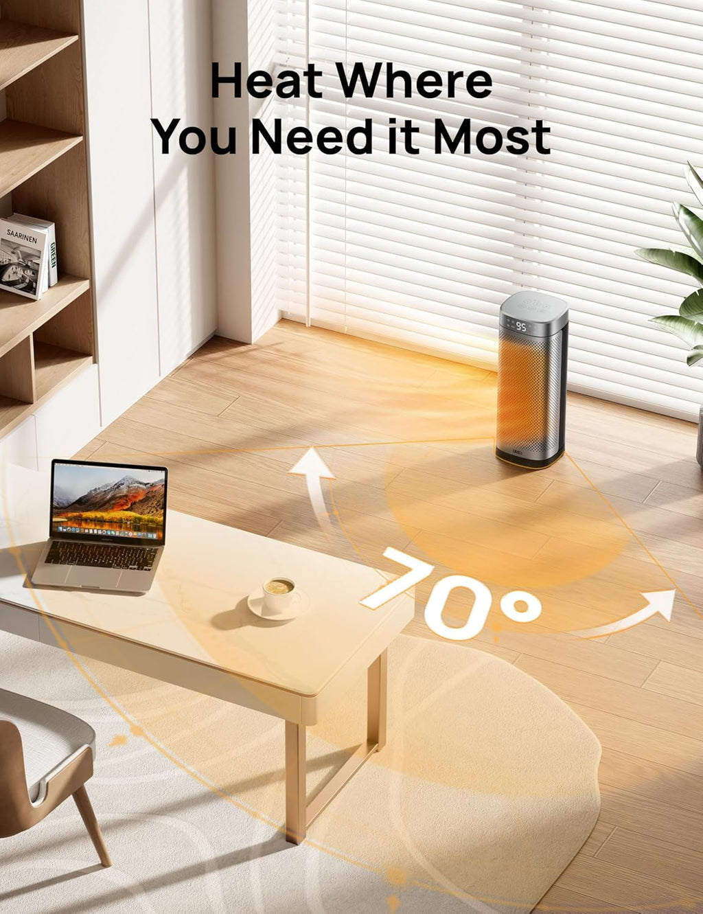 DREO Space Heaters for Indoor Use, Fast Heating Portable Heater with Remote