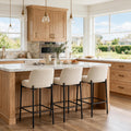 Modern 26" Bar Stools Set of 3, Counter Stools with Low Back