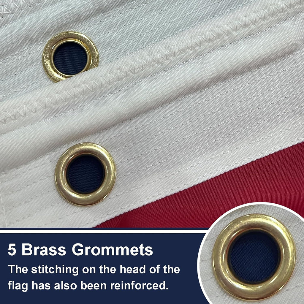 Bradford Large American Flag 15x25 ft Embroidered Stars USA US Flags Outdoor Heavy Duty Nylon Huge US Flags with 5 Brass Grommets