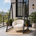 Athena Collection Hammock Chair with Hardware Kit & & Cozy Cushion, White