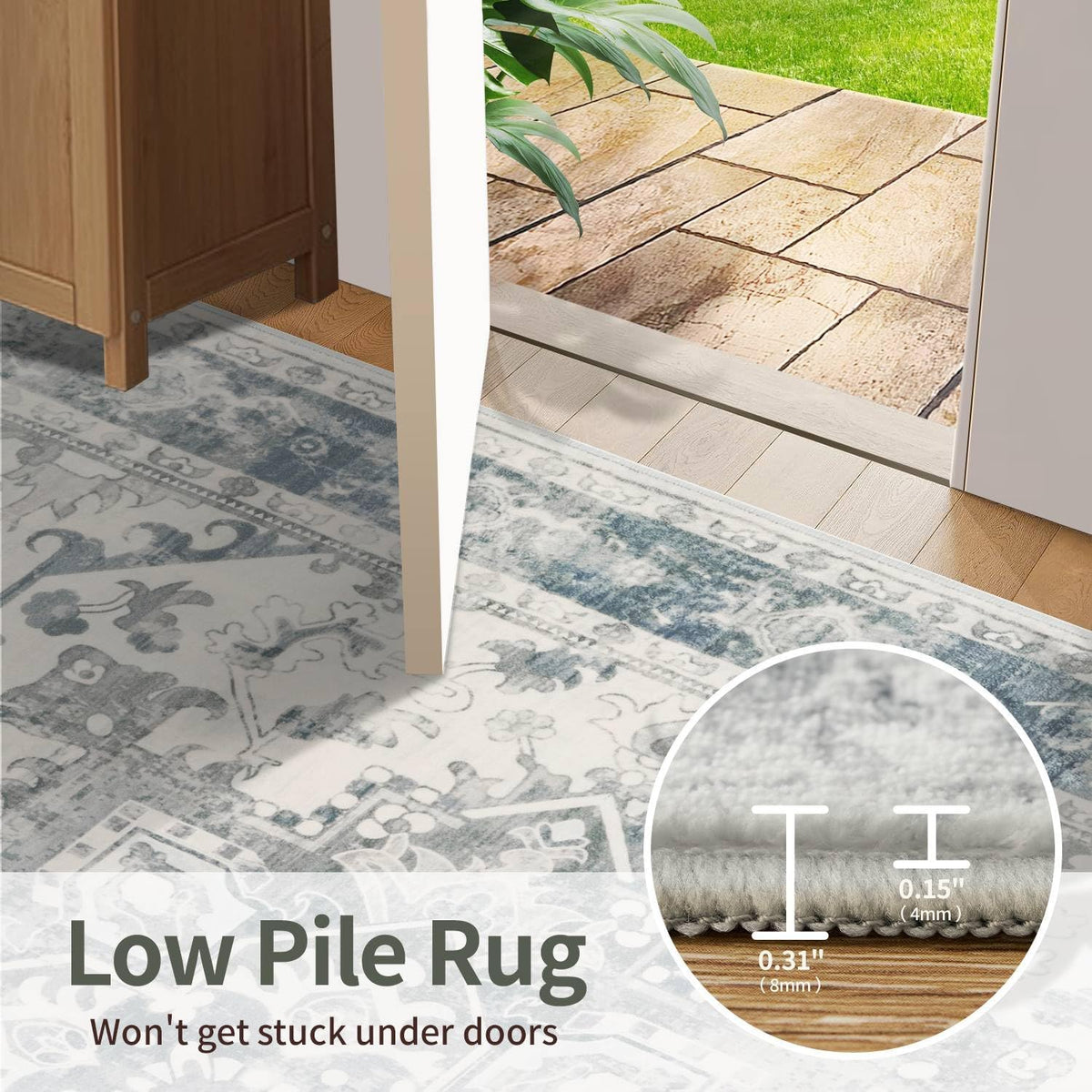 Rugxara 8x10 Area Rugs,Large Rugs for Living Room(Blue)