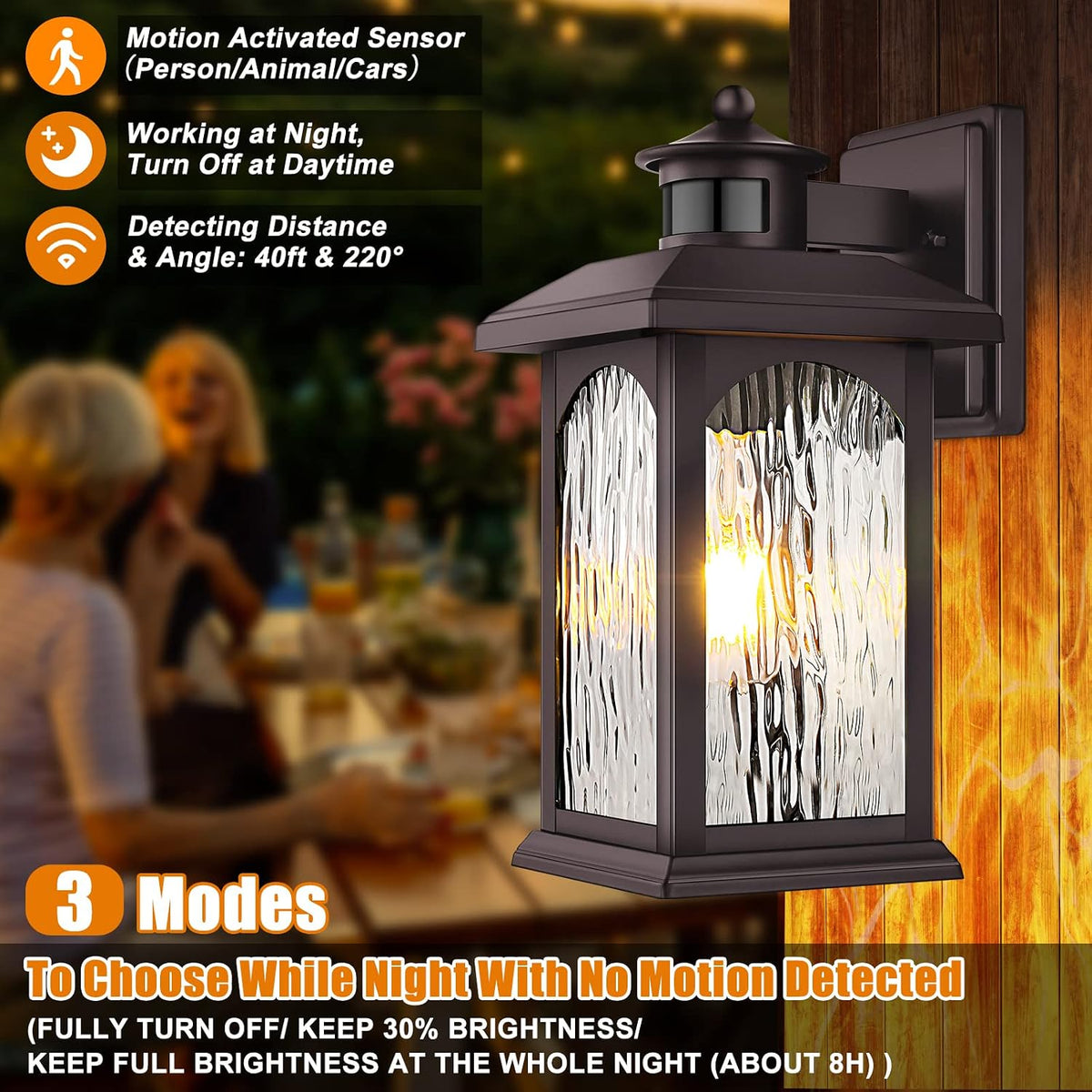 FILIYANO Motion Sensor Outdoor Wall Lights, Oil Rubbed Bronze, 2 Pack