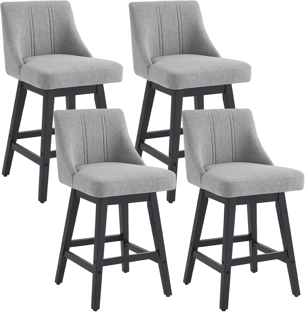 kinmars Kitchen Island Swivel Bar Stools Set of 2, 27", Dark Gray