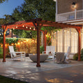Outsunny 11' x 12.5' Outdoor Pergola, Wood Pergola Gazebo Grape Trellis