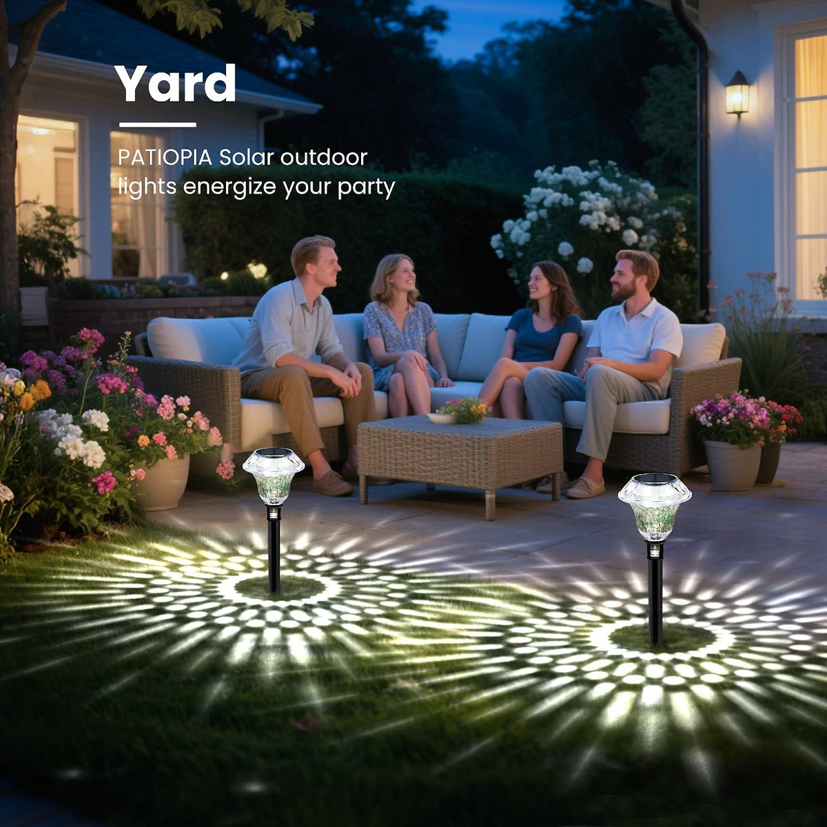 Solar Pathway Lights, Acrylic Garden Lights Outdoor Decor 6 Pack