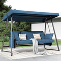 3-4 Seat Oversized Outdoor Porch Swing with Adjustable Backrest Canopy,2-in 1 Swing Bed 800 lbs Capacity,Patio Swing Chair with Removable Cushions for Yard Garden Poolside Balcony
