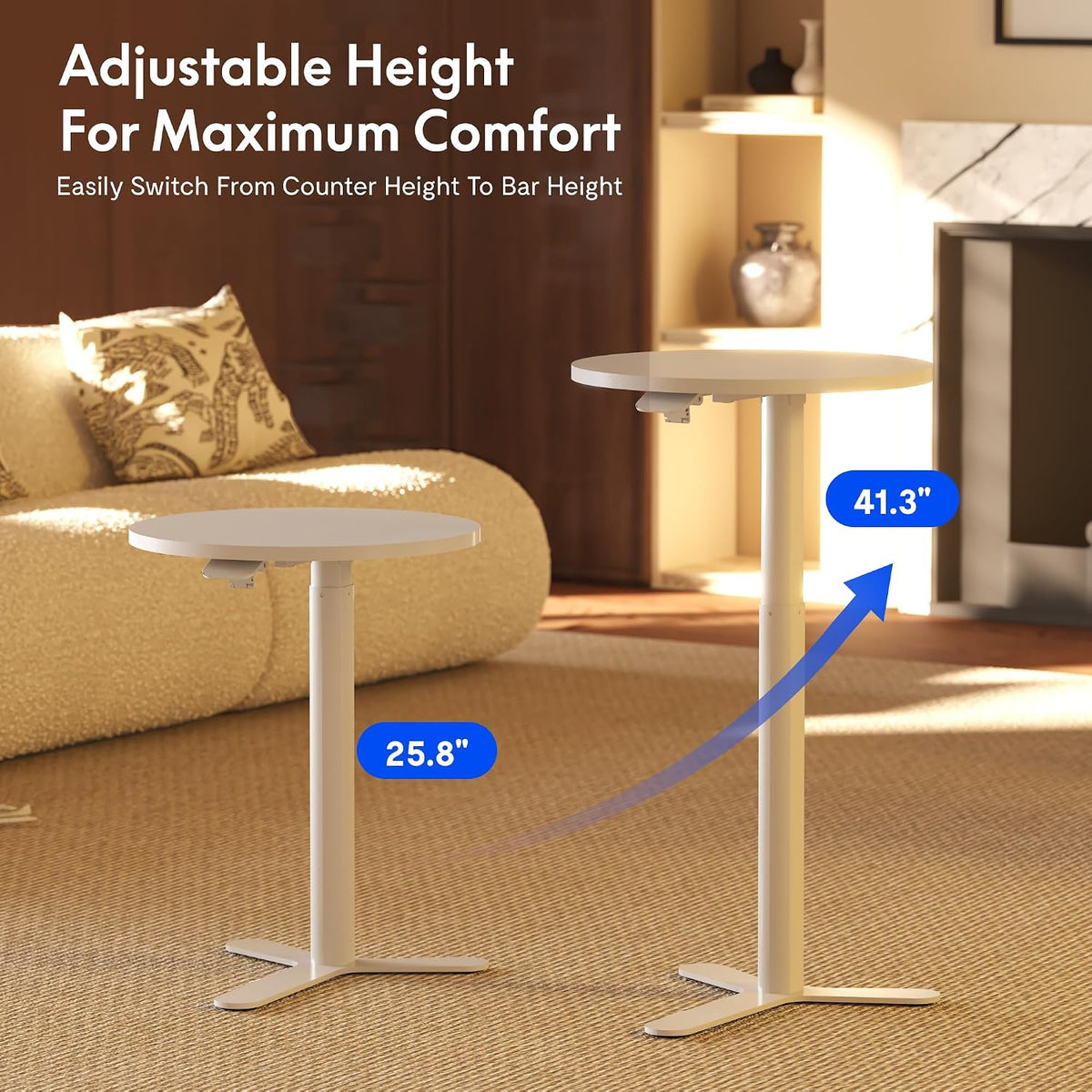 FLEXISPOT Gas Spring Lift Sit-to-Stand Table,20" Round Bar Table