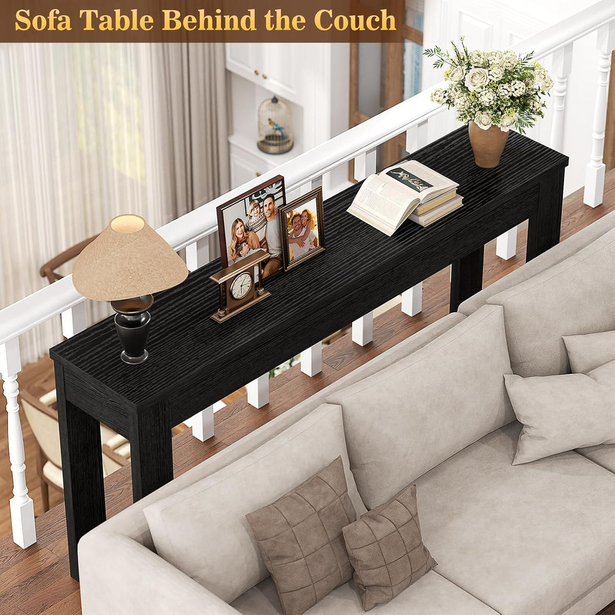 Armocity Console Table for Entryway, 47" Farmhouse Sofa Tables Narrow Long