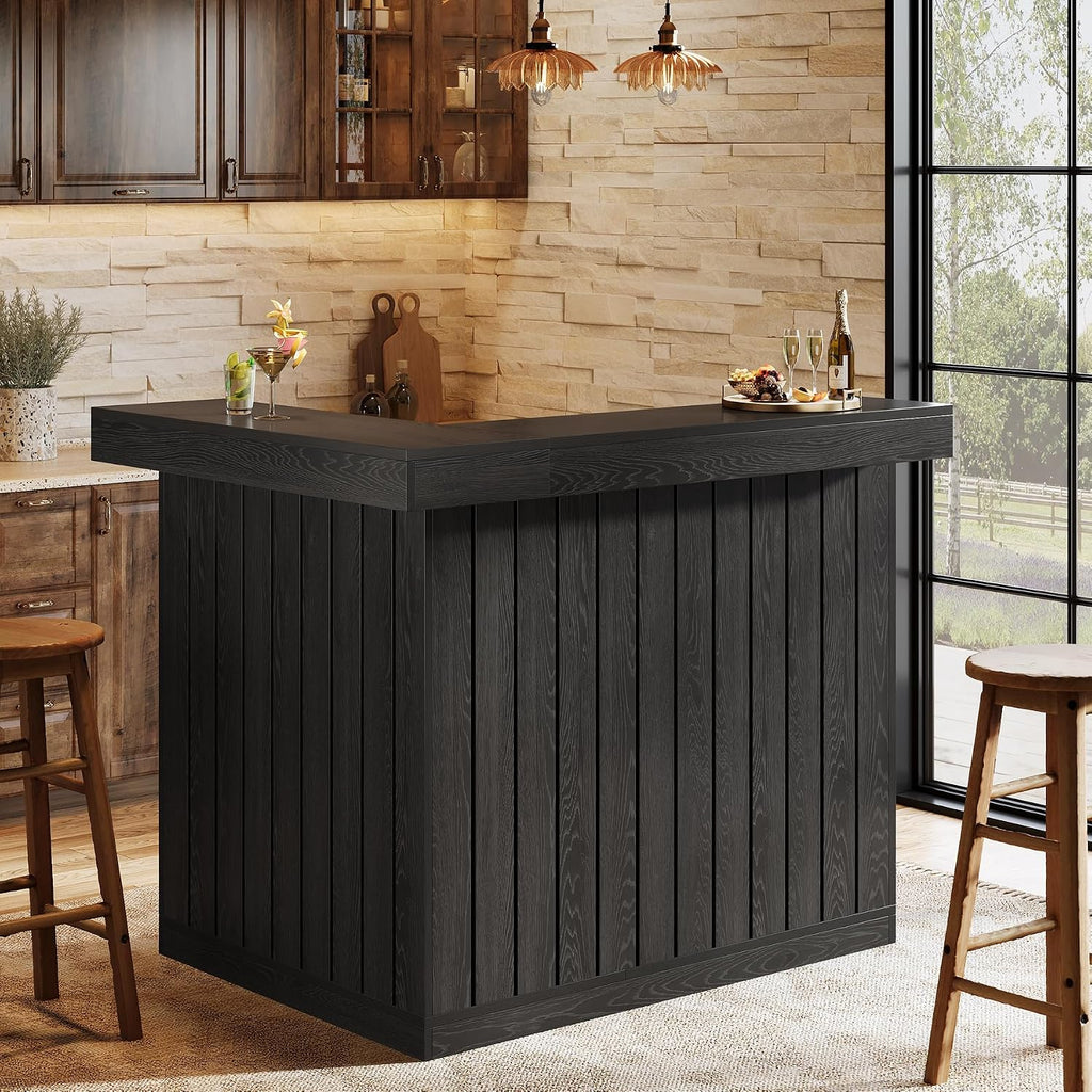 Tribesigns L-Shaped Home Bar Unit, 4-Tier Corner Bar Table