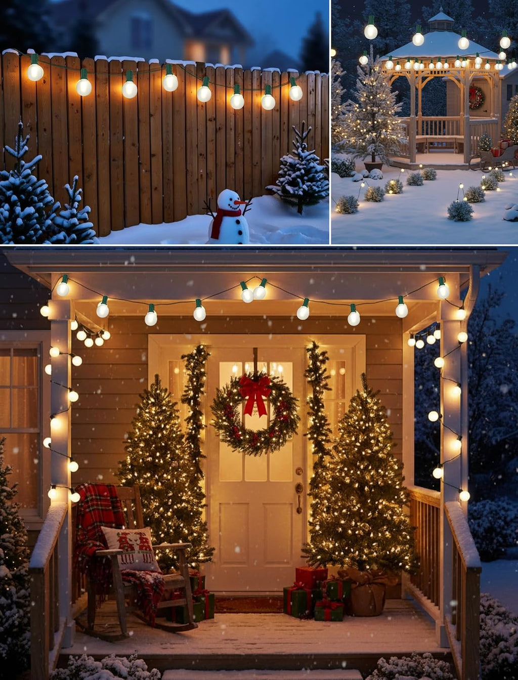 50ft g40 led christmas lights with 27 led on a desk or shelf