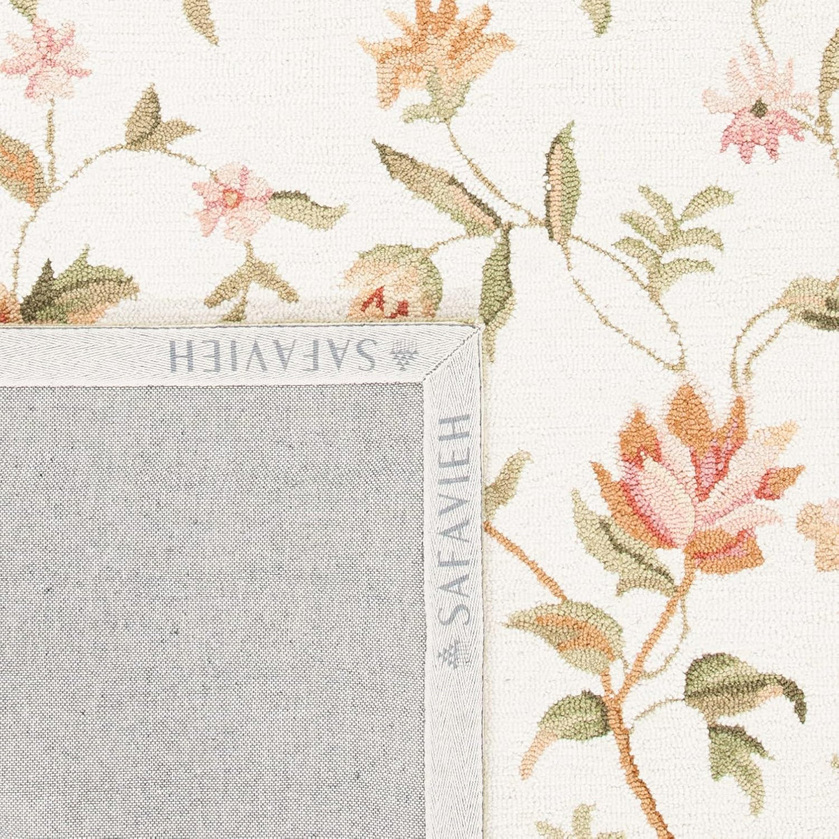 SAFAVIEH Chelsea Collection Area Rug - 9' x 12', Ivory, Hand-Hooked French Country Wool, Ideal for High Traffic Areas in Living Room, Bedroom (HK263A)