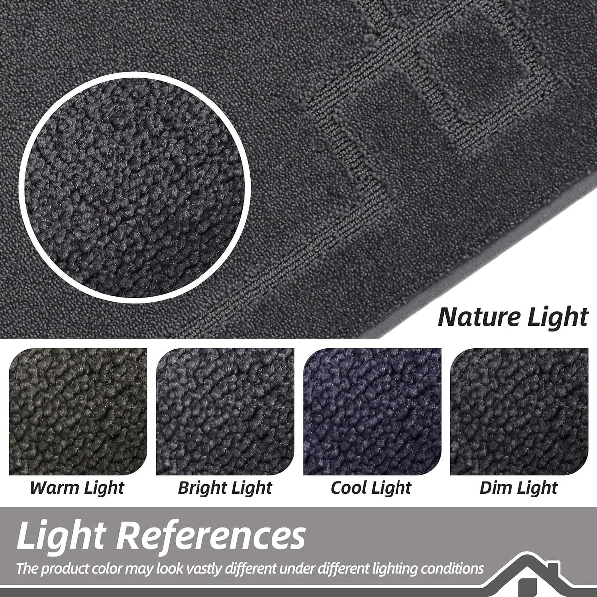 BEQHAUSE Door Mat 32" x 48", Non-Slip Door Mats Indoor Washable, Dark Grey