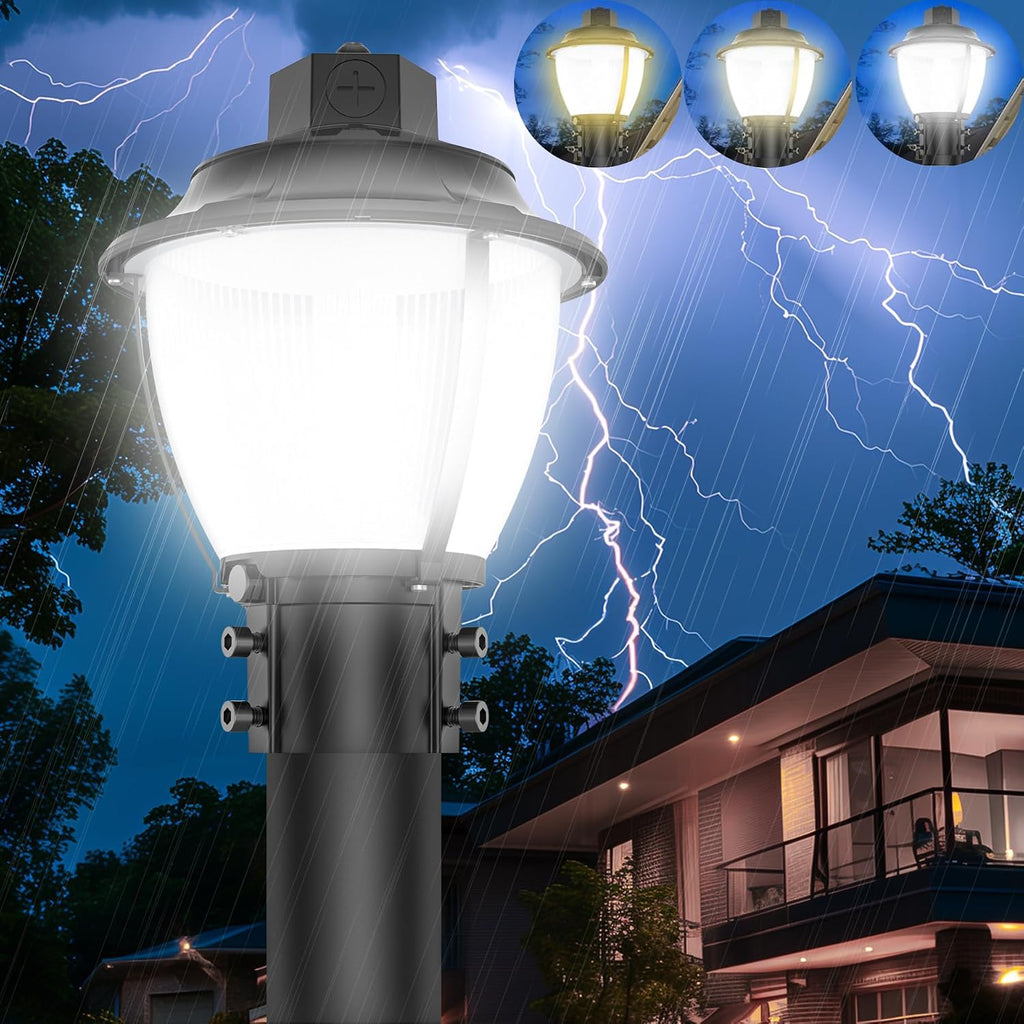 LED Post Top Light with Dusk to Dawn Photocell 60W LED Pole Area Lights ETL