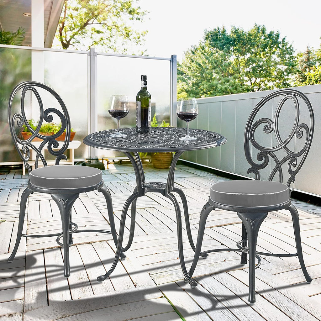 15 inch set of 2 outdoor bistro chair shown in use
