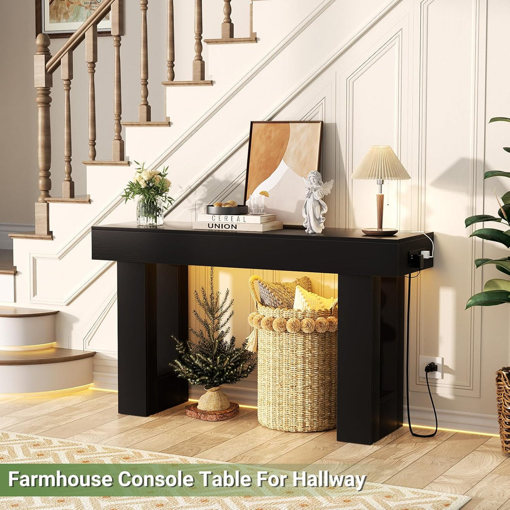 Unikito 47" Entryway Table with Sensor Light & AC Outlets with USB-C Ports