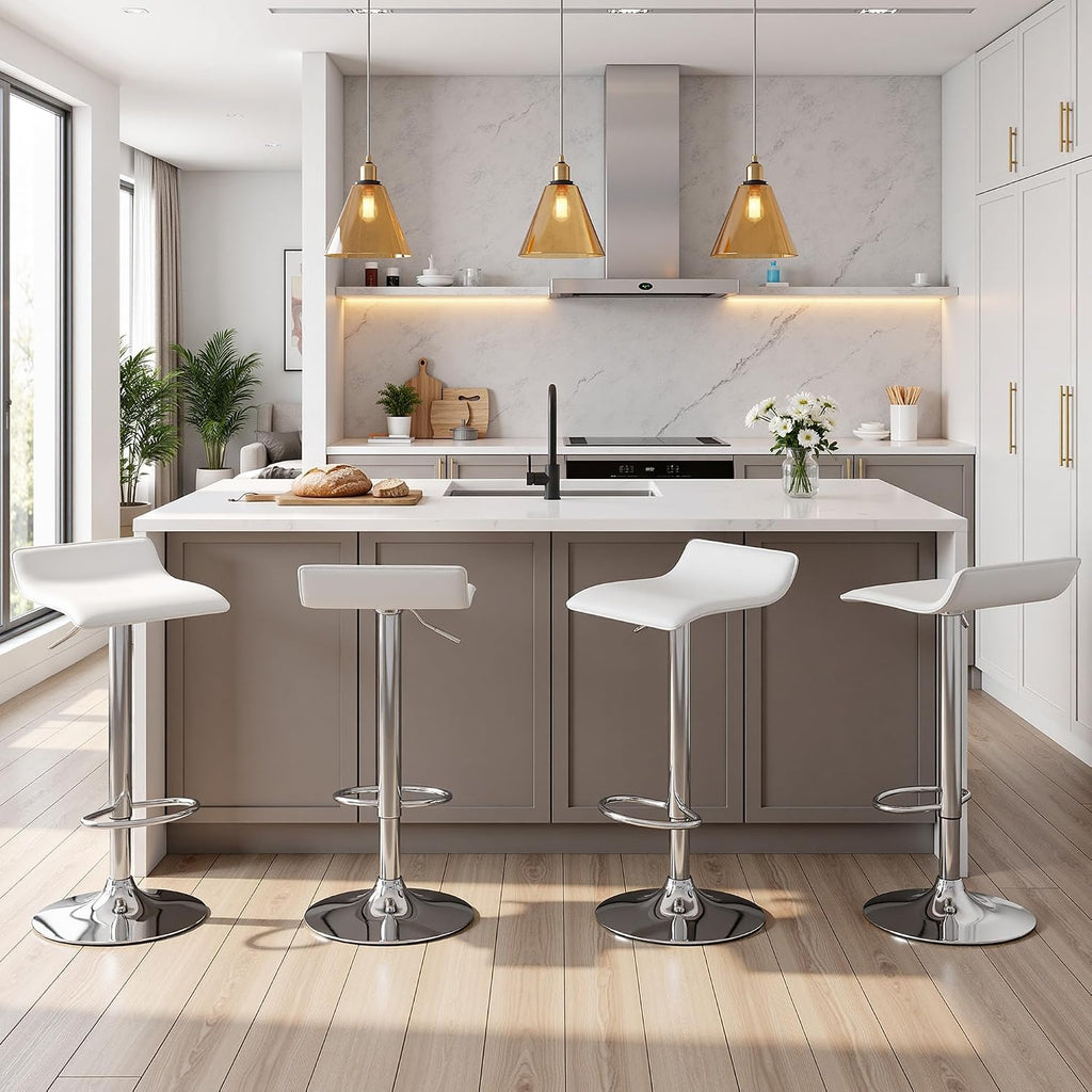 vecelo bar stools set of 4, armless adjustable, close-up detail