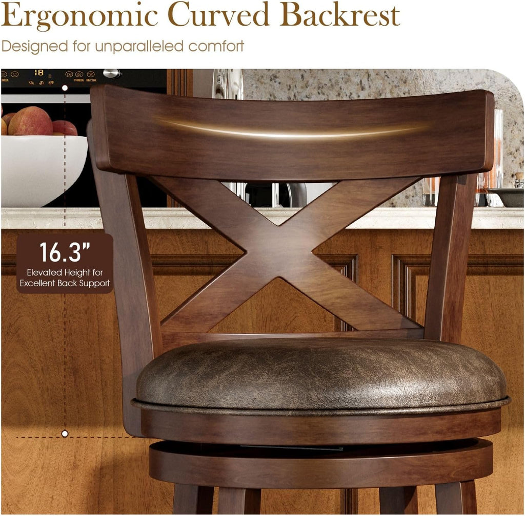 Sophia & William 26 Inch Swivel Bar Stools Set of 4, Counter Height Stools