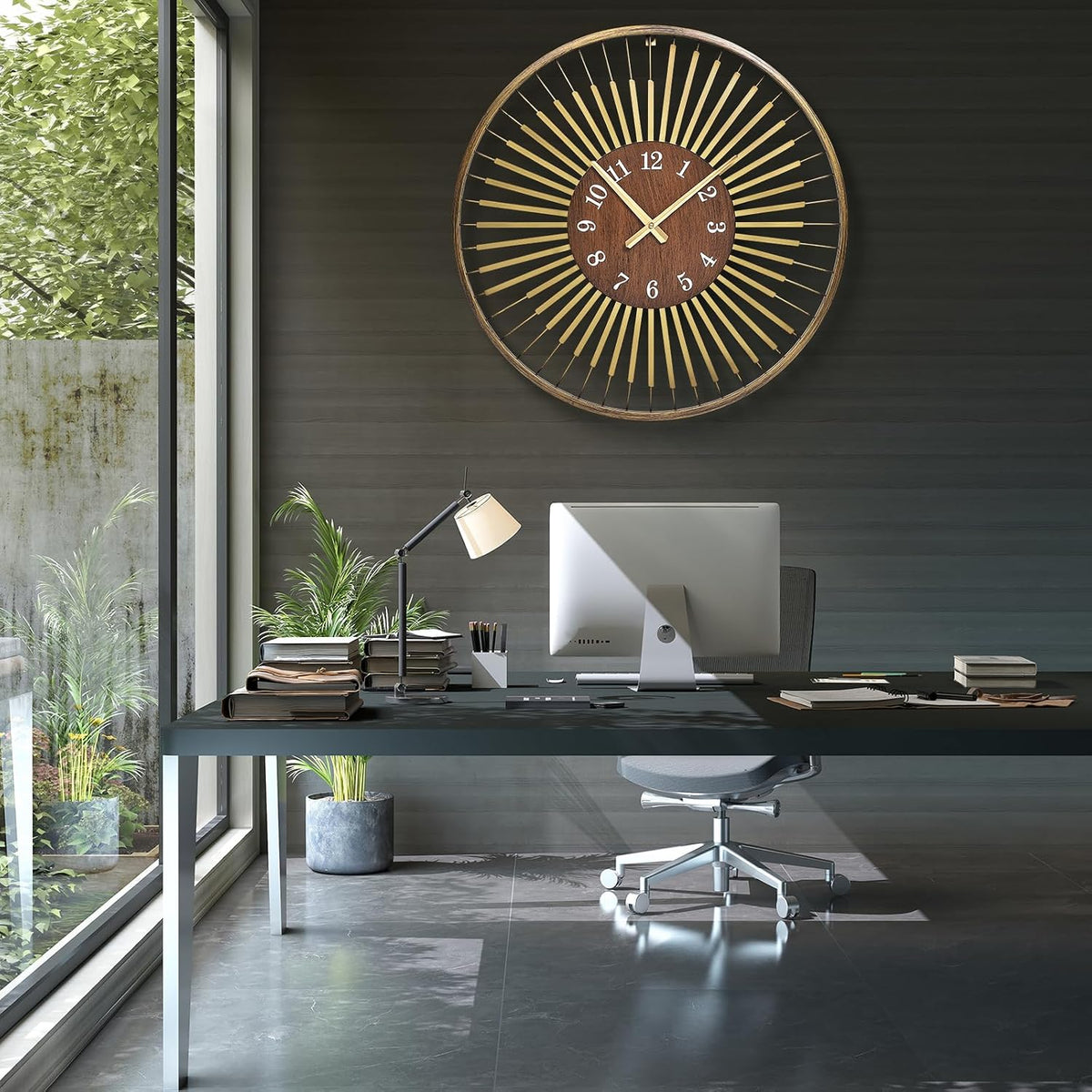 24 Inch Mid-Century Modern Wall Clock